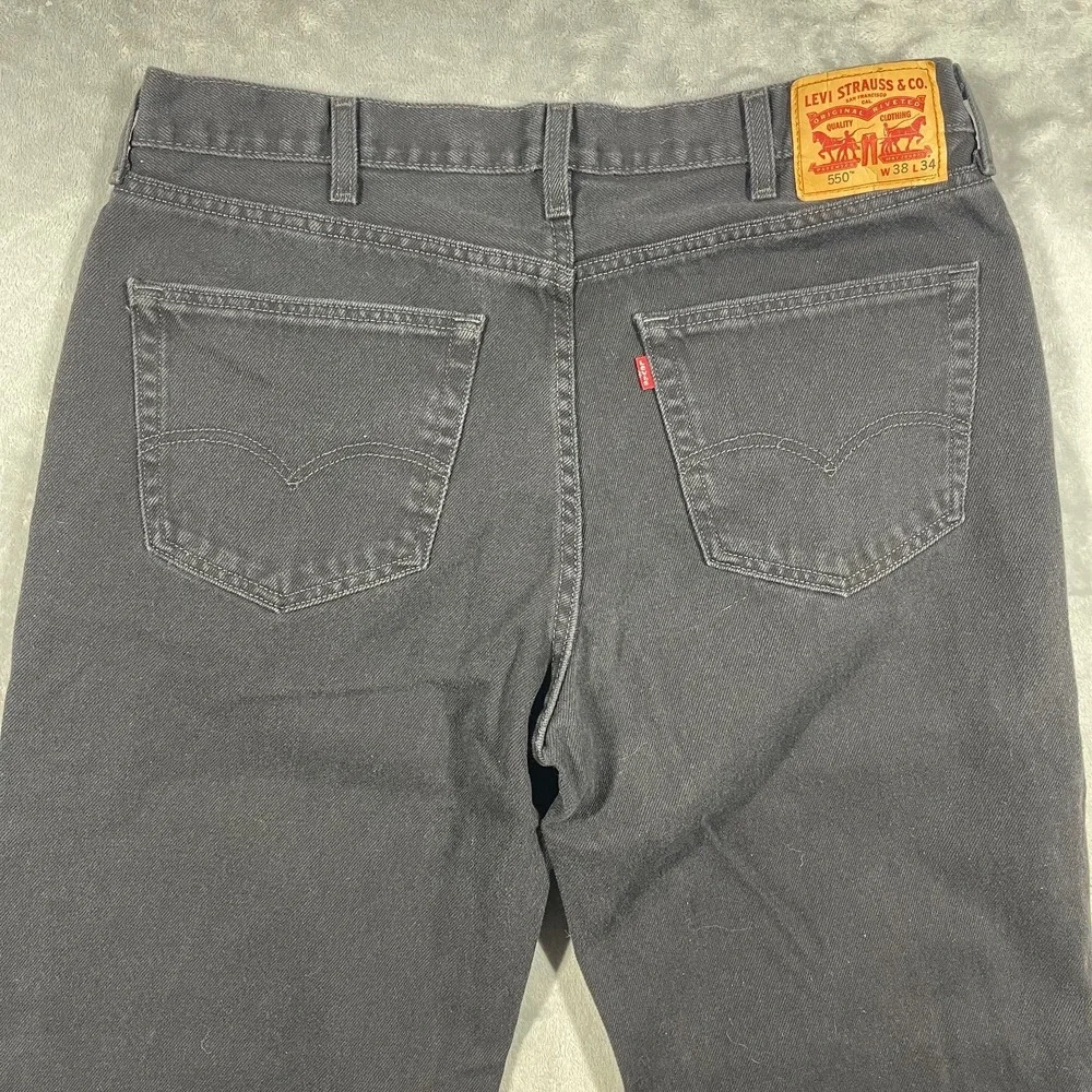 Levi's 550 Men's Black Jeans Relaxed Fit 38(36) 34(32) Zipper Fly‎ Denim